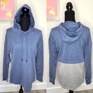 Serene Tangerine Blue Gray Women’s Hooded Sweater (S)